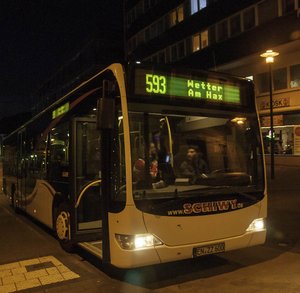 Bus 593 am Bahnhof Wetter
