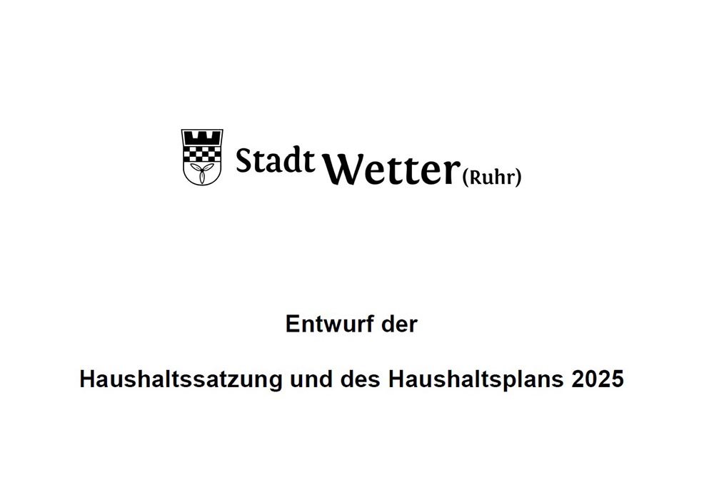 Titelblatt des Haushaltsentwurfs 2025